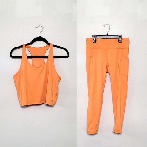 Pro-player Other - Pro Player Women’s Orange Capri Leggings M & Tank Top L Set Moisture Wicking